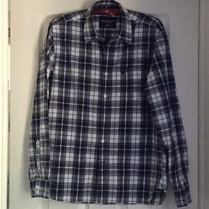 American Eagle navy plaid shirt